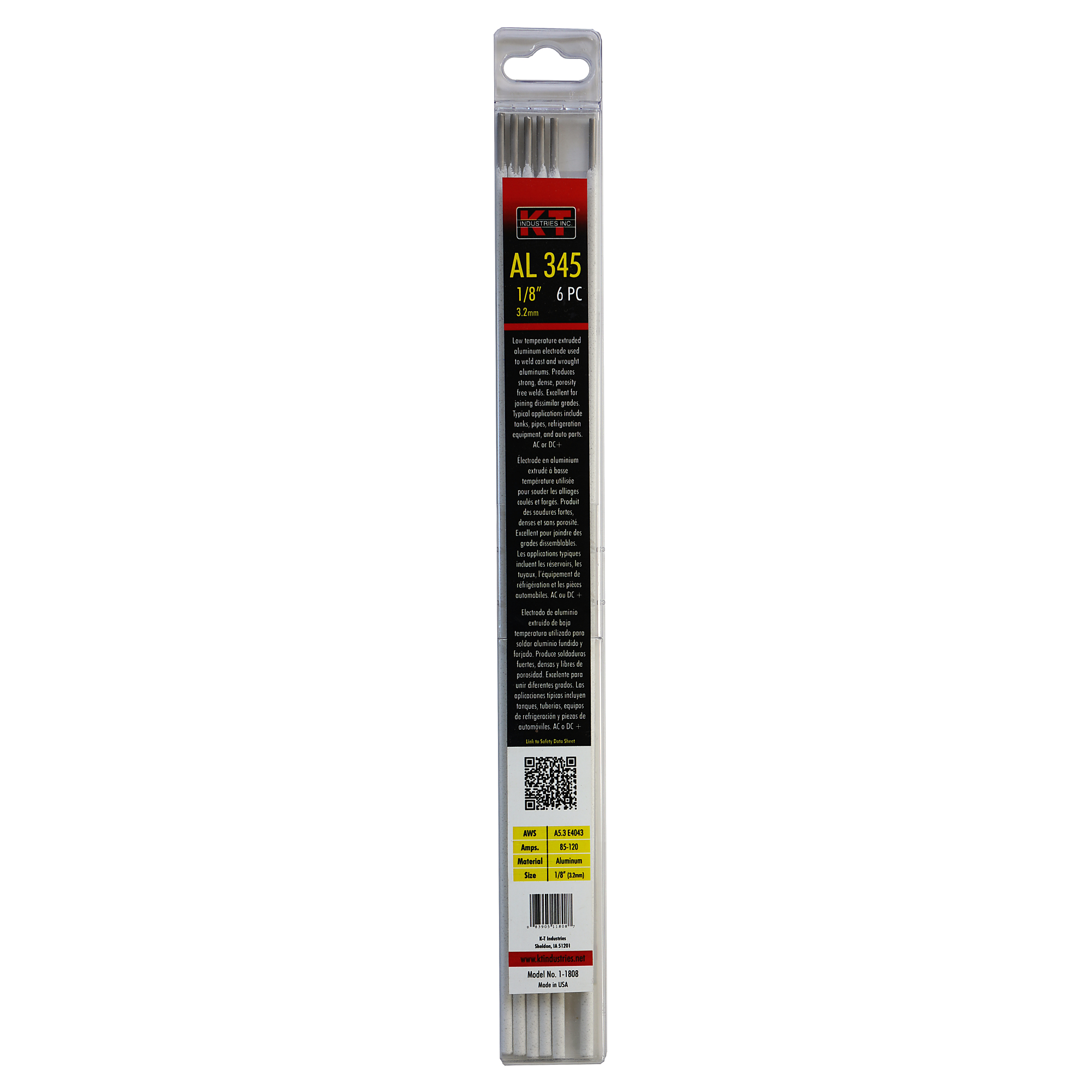 K-T Industries Aluminum Electrode Value Pack — 1/8in., 85â€“140 Amps, Model# 1-1808